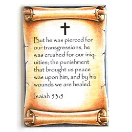 Isaiah 53:5 Bible Verse Fridge Magnet (2.5 x 3.5 inches)