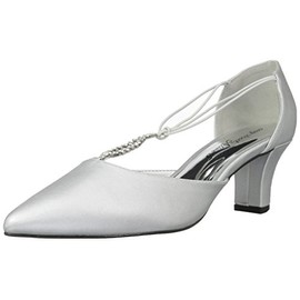 Easy Street Women's Moonlight Dress Pump, Silver Satin, 11 M US