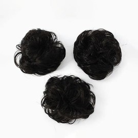 Bun-haired partial wig 3p dark brown mixed volume straight (WFHFK7E) / 올림머리 부분가발 3p 다크브라운 혼주 볼륨 똑딱이 (WFHFK7E)