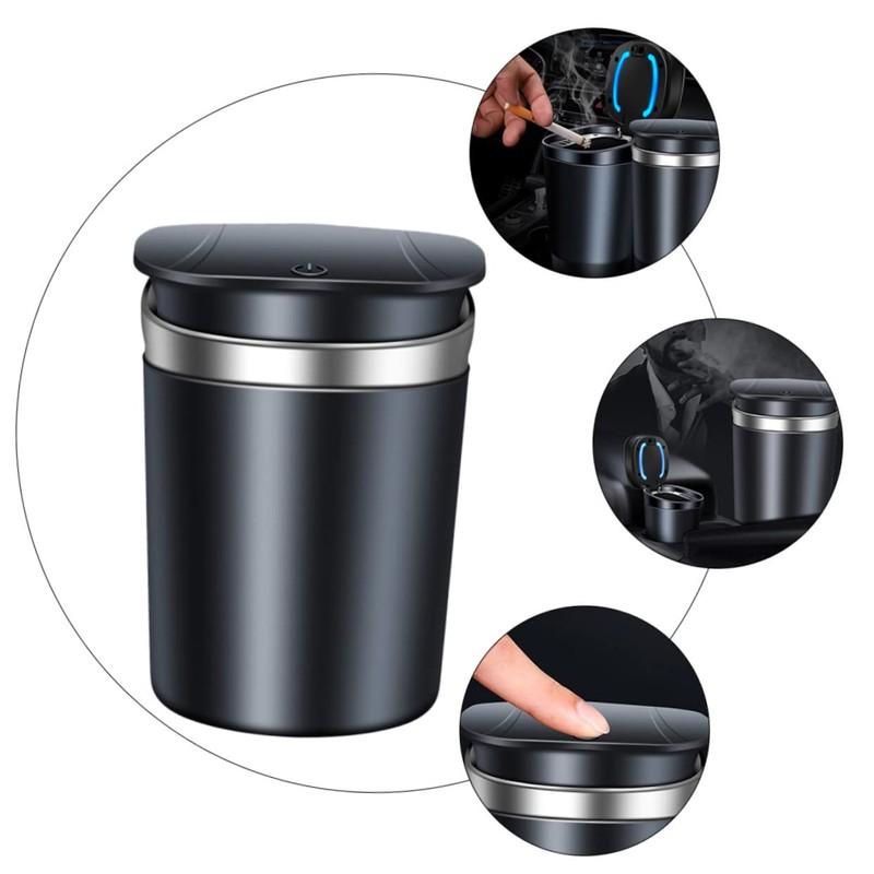 iplusmile 1pc Portable Ash Holder with Lid Led Light Design