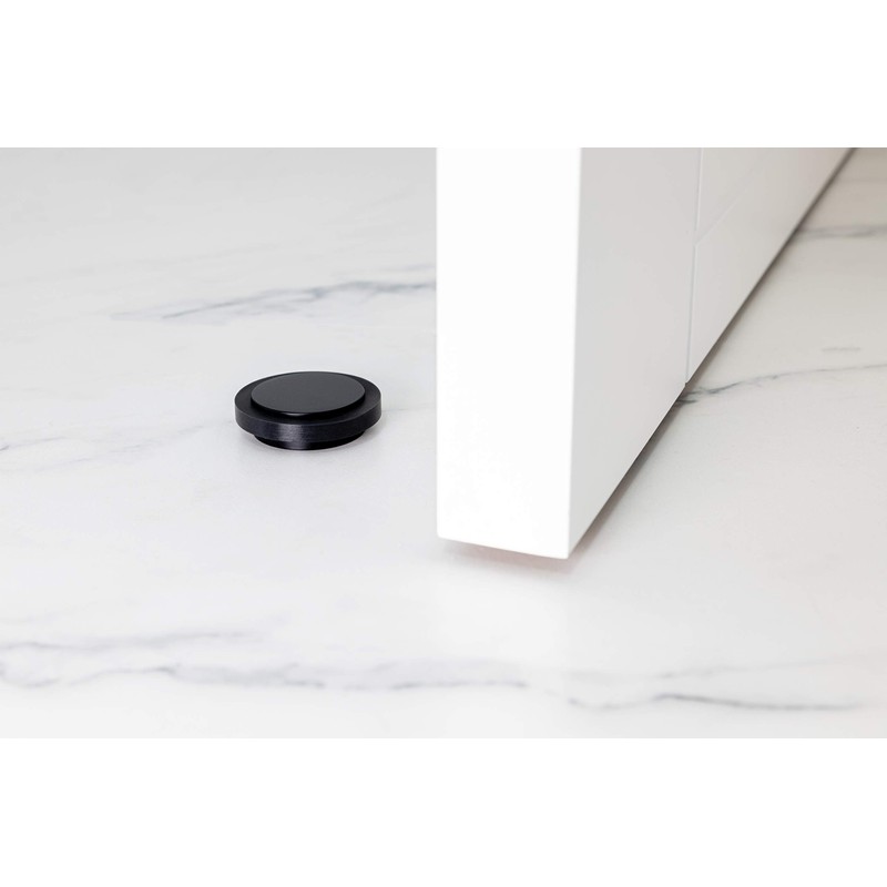 EVI Herrajes Adhesive Door Stop, Black Lacquered Stainless Steel, Modern