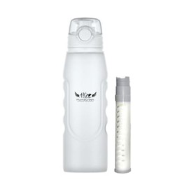 Humagreen Portable Reusable Water Filter Bottle for Travel, Hiking, Trekking, Camping, Survival, Lightweight, Foldable and Durable, White