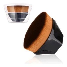 Brocha Facial Kabuki Plana Maquillaje Base Corrector Polvo Momento De Aplicación Día Tipo De Piel Negra