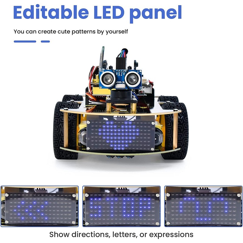 KEYETSUDIO 4WD Smart Coding Robot Car Kit for Arduino, Arduino