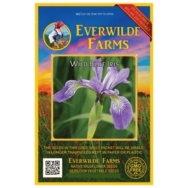 Everwilde Farms - 1 Oz Wild Blue Iris Native Wildflower Seeds - Gold Vault