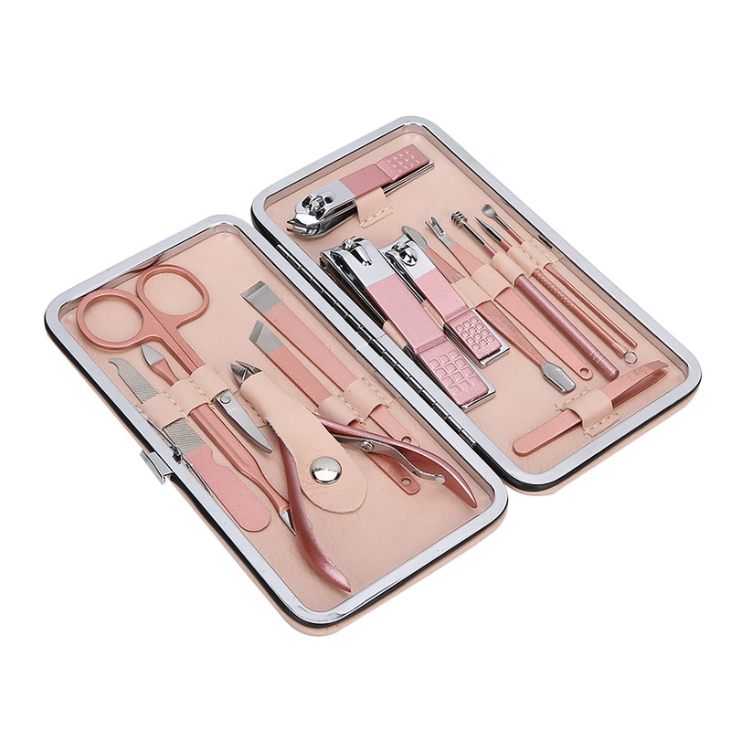 15pcs Manicure Stainless Steel Nail File Nail Clipper Ear Pick