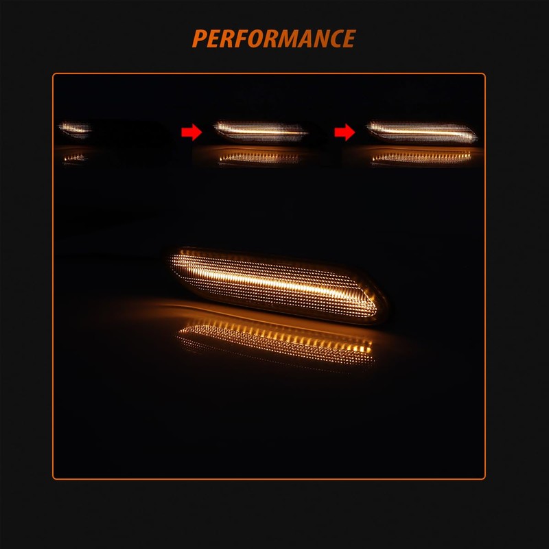 ADIIL Smoked Lens Amber Sequential Front LED Fender Side Marker