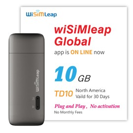 4G LTE Portable WiFi Hotspot for Travel No SIM Required, No Contract, Pocket Router Road Trips & Vehicles Works in 150+ Countries 10GB Data for NA Plug and Play Just for iOS Phone