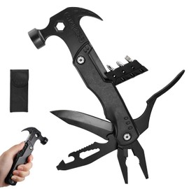 15 in 1 Multitool Hammer Multi Tool Survival Gear Multitool for Men，Survival Tools Camping Accessories With Knife,Pliers,Nail Puller,Screwdriver,Saw,Bottle Opener,Present for Husband,Dad,Grandpa
