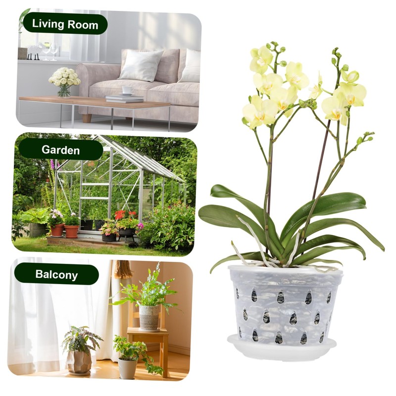 SUPVOX 5sets Clear Nursery Pots with Drainage Holes Transparent for