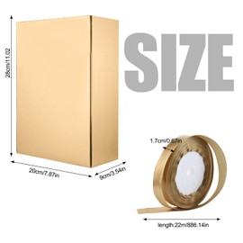 Gift Box with Lid, Magnetic Gift Box, Large with Ribbon, Reusable Rectangle Presentation Box, Gift Packaging for Weddings, Birthdays (Gold, 28 x 20 x 9 cm)