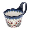 OZY Handpainted Soup Bowl with Handle,Ceramic Cereal Bowl Great for