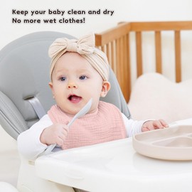 Susurration Susurration Muslin Baby Drool Bibs 10Pack Soft Square Adjustable Bandana Bibs for Unisex Baby Girls & Boys (Pink)