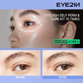 EYE2IN Eyelash Self Perm & Care Kit - 2-in-1 Lash Lift & Brow Lamination Kit, Semi Permanent Eyelash Perm for Long-Lasting Curl & Fuller Brows (10 Applications)