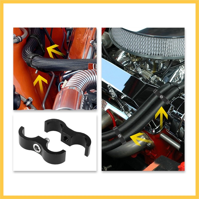 REPAIROCK 4pcs Black AN8 16mm Hose Separator Clamp Adapter with