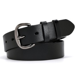 WHIPPY Women Leather Belt for Jeans Pants Dresses Fashion Ladies Waist Belt with Black Buckle M