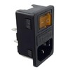 IEC Plug C-14 with Yellow Switch and Fuse 10A/250V