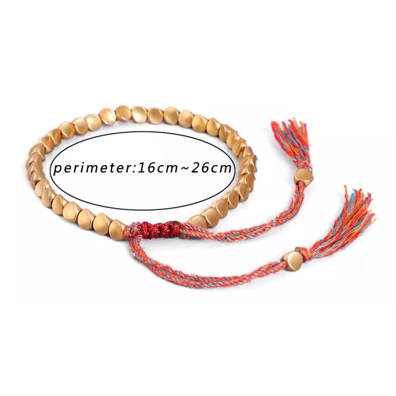 Veraly Pulsera Tibetana Cobre Mujer Hecha A Mano De Cuerda