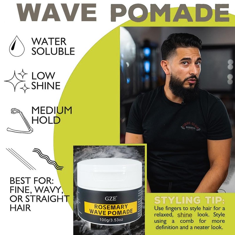 Vemofoper GZE rosemary wave pomade 360 Waves Hair Cream, Waves