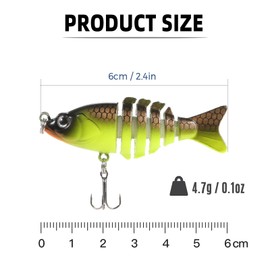 Lixada Fishing Metal Lures,5 PCS Artificial Bait Kits,6 Segment Jointed Swim Bait Fishing Tackle,Hard Lure Fishing Kit,With Storage Box
