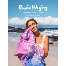 OCOOPA Microfiber Beach Towel Sand Free, Extra Large 71''X32'' Oversized Towels, Lightweight Compact Quick Dry Absorbent Pool Towel for Bath,Camping,Swimming,Travel Accessories, 2 Pack