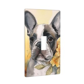 French Bucket Dog Fun Wall Plates Light Switch Cover Decorative Single Toggle Switch Plate For Kitchen Bathroom Living Room
