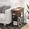 JoanKaren End Table with Charging Station, Flip Top Nightstand with