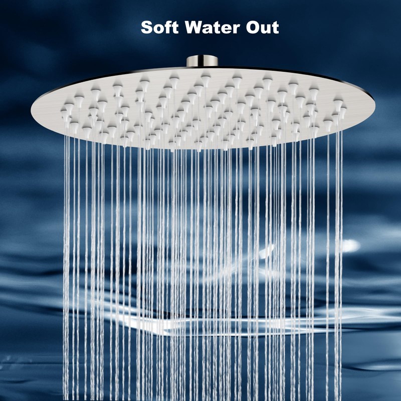 Midanya Round Rainfall Shower Head High Pressure Stainless Steel Waterfall
