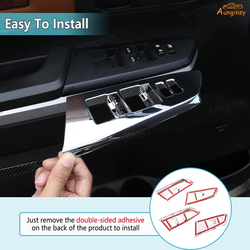 Aunginsy Door Window Glass Lift Button Panel Trim Cover Compatible