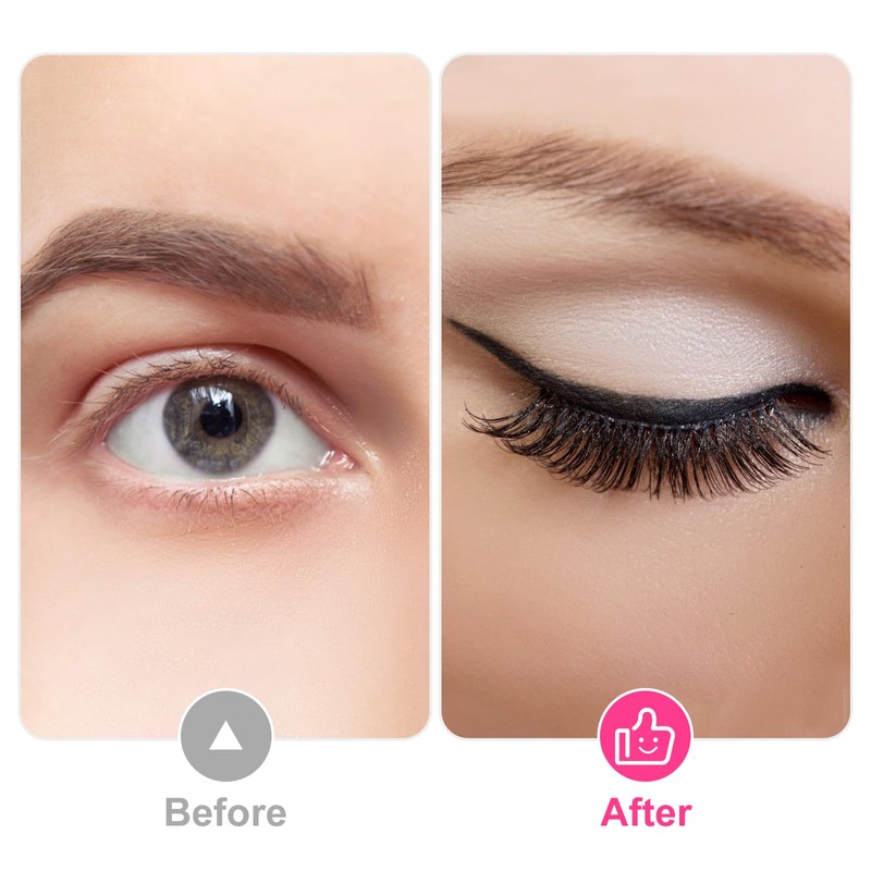 Natural-Looking False Eyelashes, Synthetic Fibres, Long and Large Eyelashes, 10