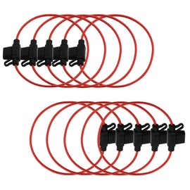 TmallTech 10pcs Inline 16 AWG Blade ATM Mini Fuse Holder with 30cm Wire (Pack of 10)