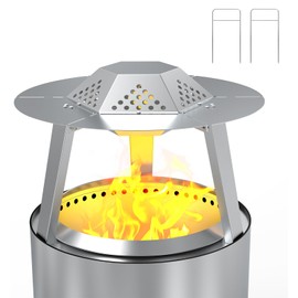 Outspark Heat Deflector for Solo Stove Ranger 15" FirePit Stainless Steel Heat Diffuser Accessories with Carrying Handle and 3 Support Leg for 15" Other Outdoor Indoor Fire Pit