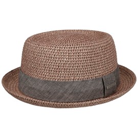 Stetson Straw Hat Pork Pie Robstown Toyo - Sun Hat Women/Men - Beach Hat - Hat Made of Toyo Straw with Sun Protection 40 - Fedora Spring/Summer - Sun Hat, antique pink