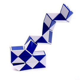 Snake Magic Speed Cube Speed Twist Brain Puzzle Cube Brain Teaser Toys for ADD ADHD Anxiety and Autism Adult Children by SHUYUE (1 Pack Blue & White)
