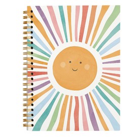 You are so Loved Cute Boho Smile Sun Colorful Sunshine Lined Hardcover College Ruled Spiral Notebook Journal for Work Notes Journaling 5.5×8.3 Inch,Inspirational Gifts for College Student Teen Girls