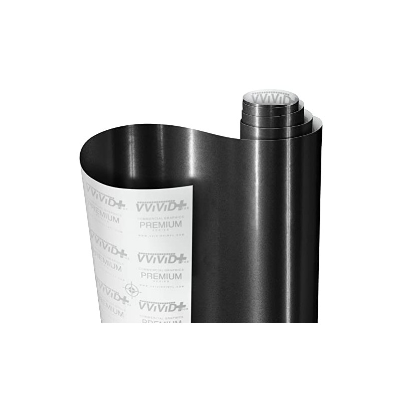 VViViD+ Metallic Gloss Black Pearl Premium Vinyl Wrap Film (1ft