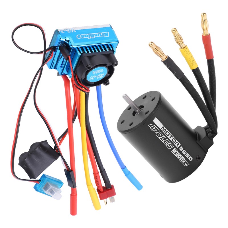 3650 2300KV+120A Durable Brushless ESC Kit Suitable for 1/10 RC