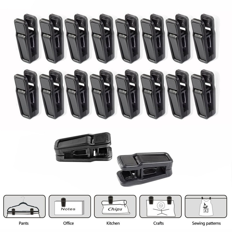 OFKPO 40 Pack Plastic Hanger Clips Clothes Pins Non-Slip Pants