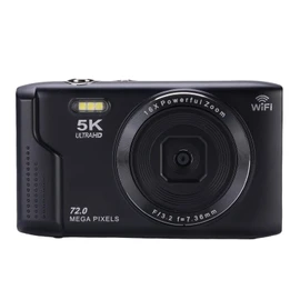 Cryfokt 5K Digital Camera, 72MP 16X Zoom Digital Cameras with 2.8 Inch LCD Screen, Flash Light, AF Autofocus Beginner Vlogging for Travel Photography, Built in Microphone (Black)