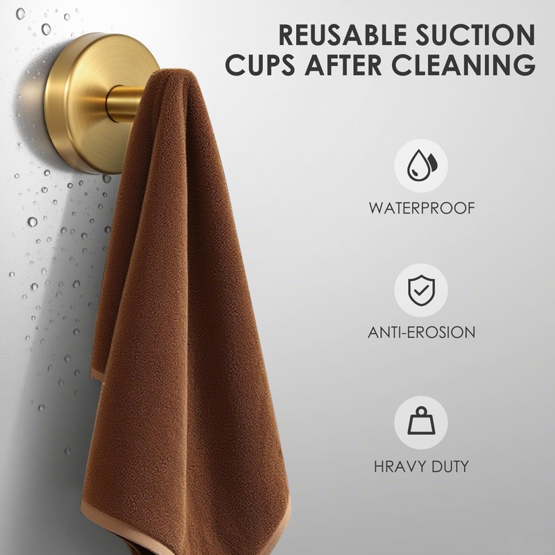 PZTO Suction Cup Hooks：2-Pack for Glass Door Bathroom Window Tile