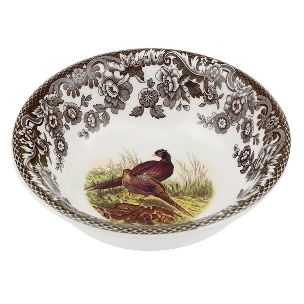 Spode Woodland Ascot Cereal Bowl, Pheasant, 8” | Perfect for Oatmeal, Salads, and Desserts | Made in England from Fine Earthenware | Microwave and Dishwasher Safe