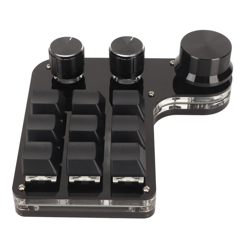 Mini 9 Key Keypad with 3 Knob RGB Light Blue