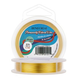 BENECREAT 328 Feet Gold Jewelry Wire 28 Gauge Tarnish Resistant Copper Beading Wire for Jewelry Craft Making, Gem Pendant Wrapping, Model Making