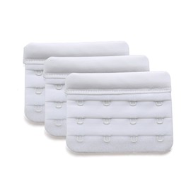 YARBAR Women's Bra Extender - 2/3/4/5 Hook Bra Band Extension - Soft & Comfortable (4 Hook White, 3/4 inch Spacing)