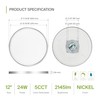 ASD LED 12" Round Flush Mount Ceiling Light Fixture, Low