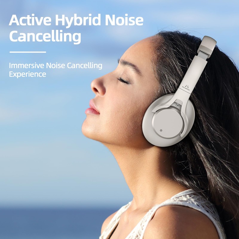 SoundMAGIC - Auriculares inalámbricos sobre la oreja, cancelación de ruido,