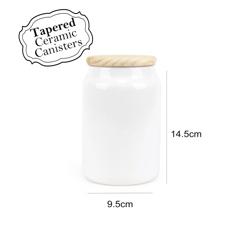 Purely Home Minimalist Ceramic Coffee Canister - Simplistic Black &