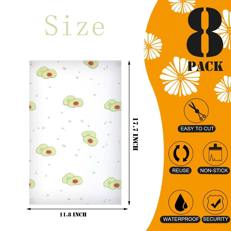 Pack of 8 DIY Cut to Size Fridge Mat, Antibacterial
