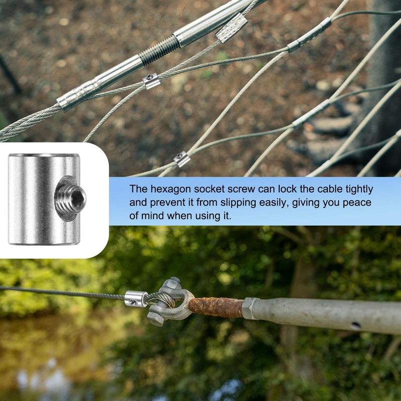 M METERXITY 8-Pack Wire Rope Cable Clamp, 6mm Hole 304
