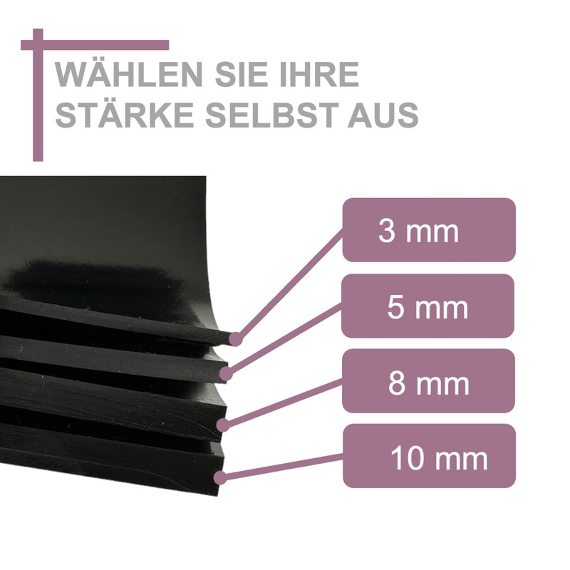 sarian® Rubber Strips, up to 10 m Length and 10